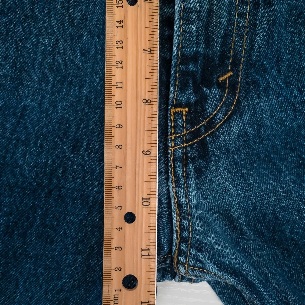 Levi's 505 Regular Fit Jeans Mens 34x29 Indigo Blue Straight Leg Cotton Denim